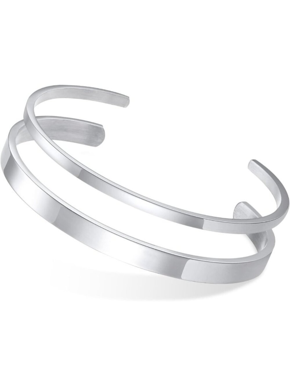 Stylish Stainless Steel Men's Cuff Bracelet - Minimalist Silver/Black/Gold